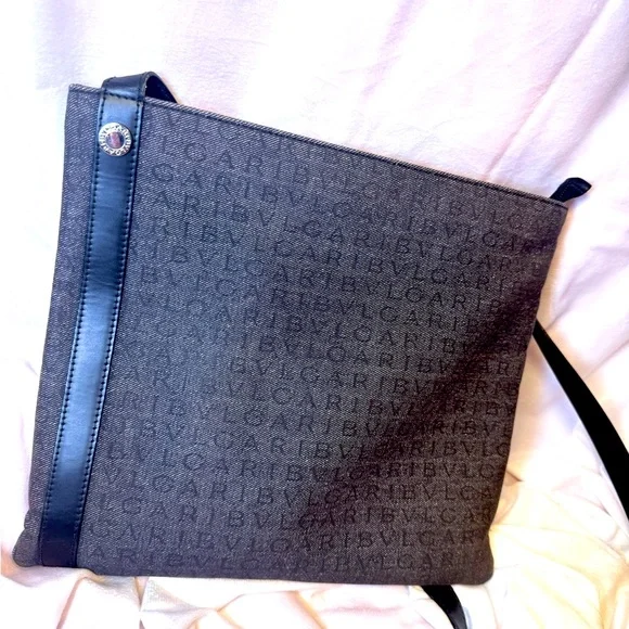 BVLGARI Monogram Canvas Crossbody Bag Rare Vintage 2000s Pristine AUTHENTIC - Picture 14 of 14